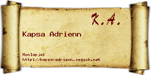 Kapsa Adrienn névjegykártya